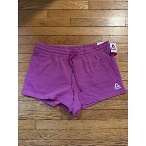 Reebok Women’s Pink Relaxed Athletic Shorts Drawstring Pockets NWT Athleisure